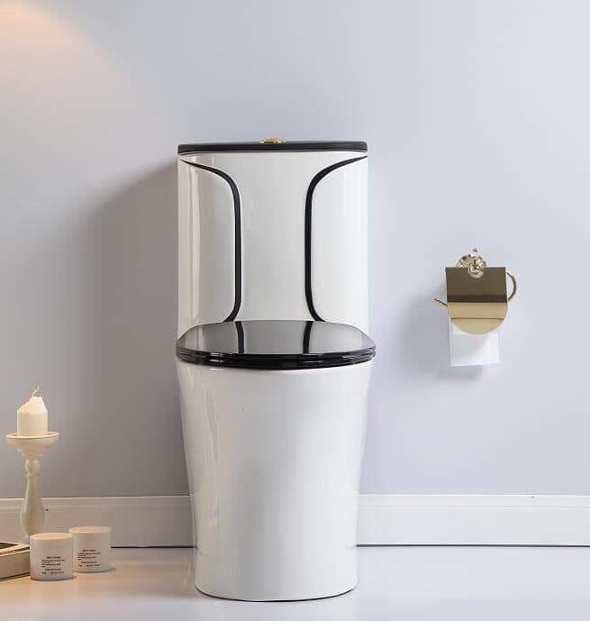 Bồn Cầu Liền Khối ARIGATO AG 010 Vân Đen Chính Hãng