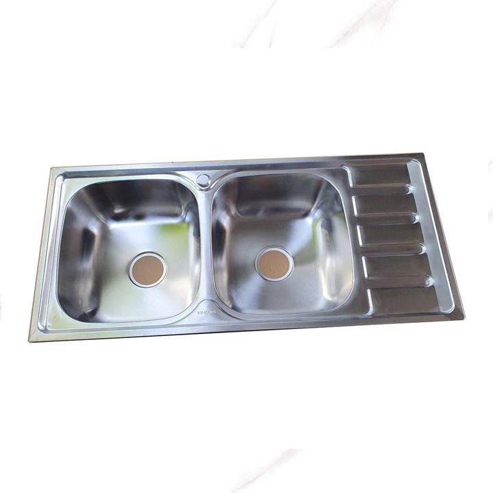 Chậu Rửa Chén Inox 2 Ngăn Có Bàn RS025