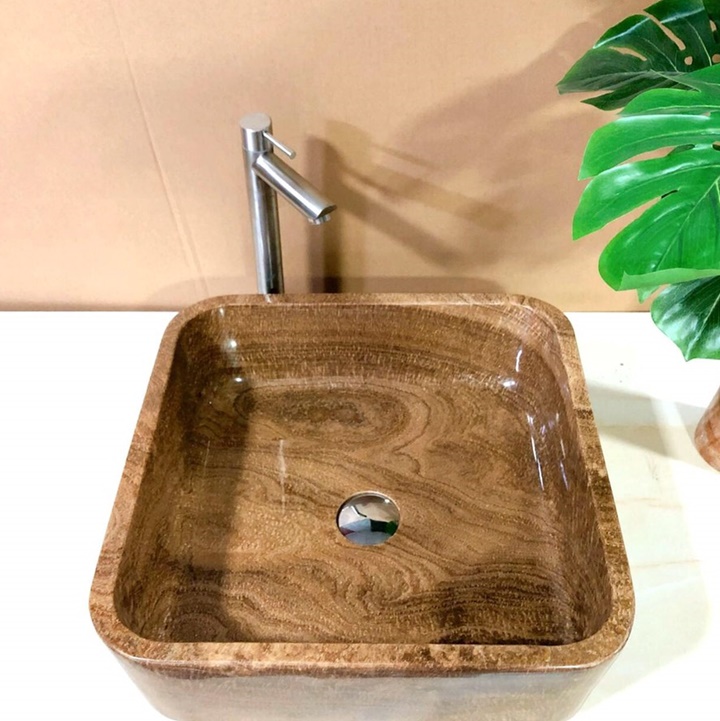 Chậu Lavabo Đặt Bàn Đá Vuông D020