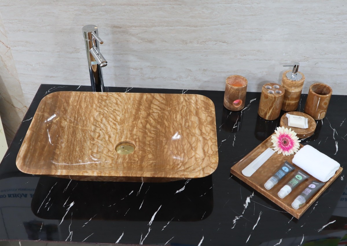Chậu Lavabo Đặt Bàn Đá Tự Nhiên D018 Cao Cấp