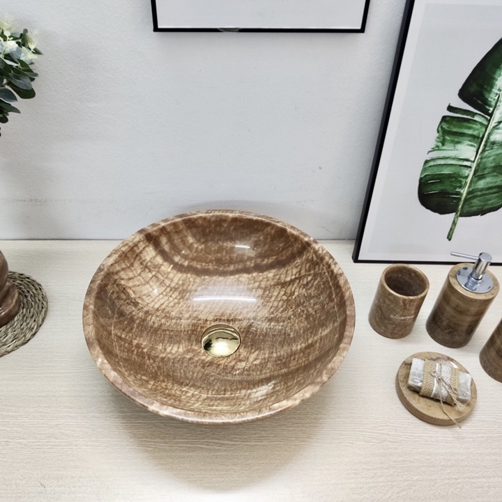 Chậu Lavabo Đặt Bàn Đá Tự Nhiên D004