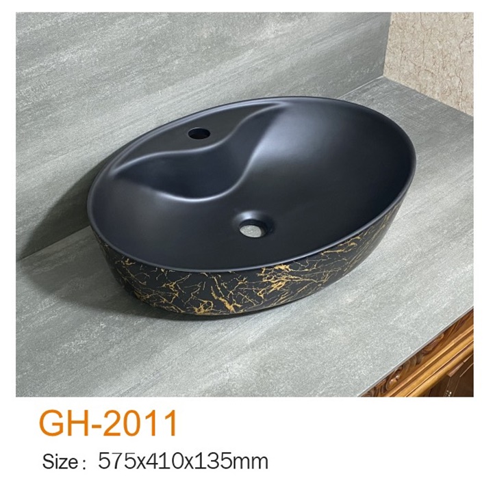 Chậu Sứ Mỹ Thuật Đen D014 Cao Cấp