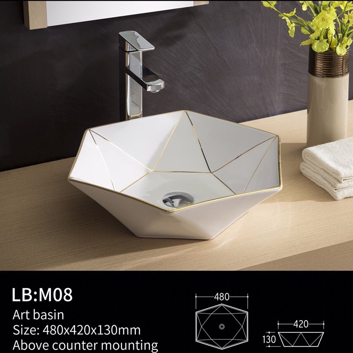Chậu Lavabo Sứ Đặt Bàn RS2 Sang Trọng