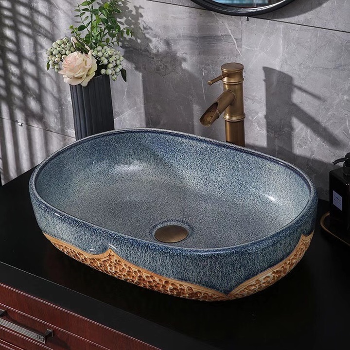 Chậu Lavabo Đặt Bàn Sứ Mỹ Thuật D023