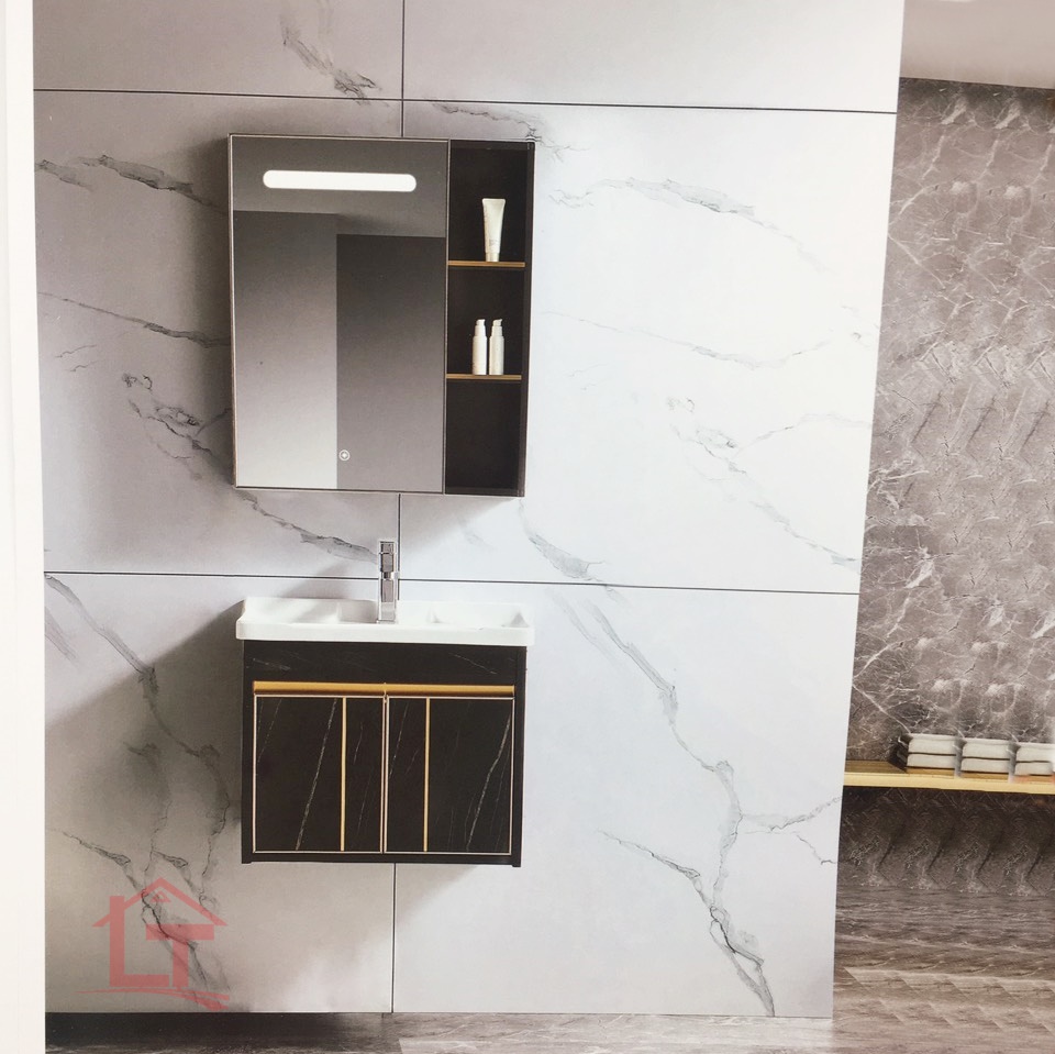 Tủ Lavabo Nhôm JM 5001 Đen Vàng