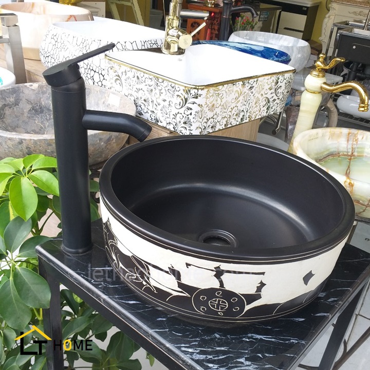 Vòi Lavabo Nóng Lạnh Đen CD1
