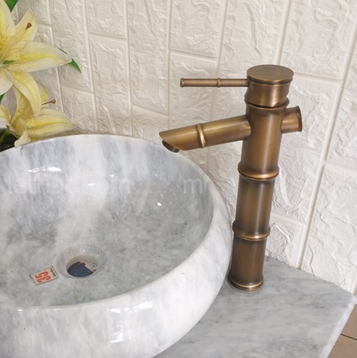 Vòi Lavabo Nóng Lạnh Hocrking Hk 080 Đồng Giả Cổ