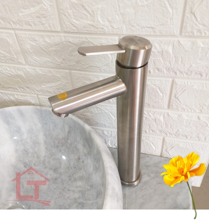 Vòi Lavabo Nóng Lạnh Inox Vani 018