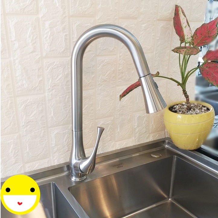 Vòi Rửa Chén Nóng Lạnh Rút Dây  Inox 304 K304