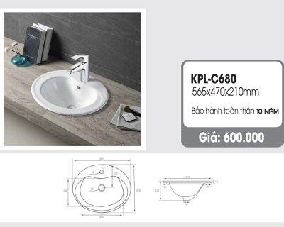 Lavabo Âm Mặt Đá Keli C680 Chính Hãng