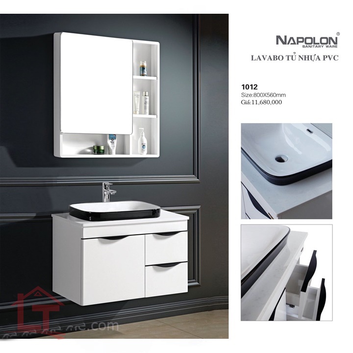 Tủ Lavabo  PVC Napolon 1012 Chính Hãng